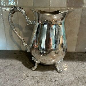 Ornate Silver Plated Footed Pitcher - Classic Serveware